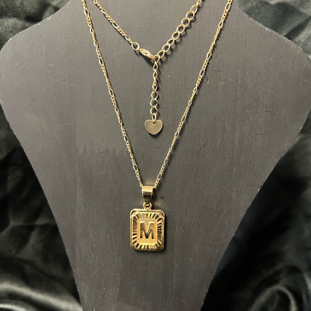 Gold Tone Adjustable Initial Pendant - image 1